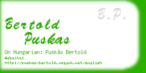 bertold puskas business card